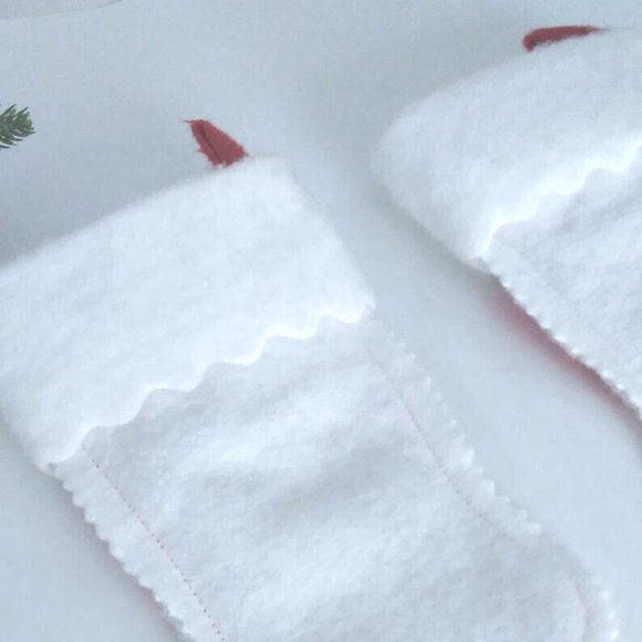 Santa Stockings Mid Century Modern Flocked - Picture 6 of 8